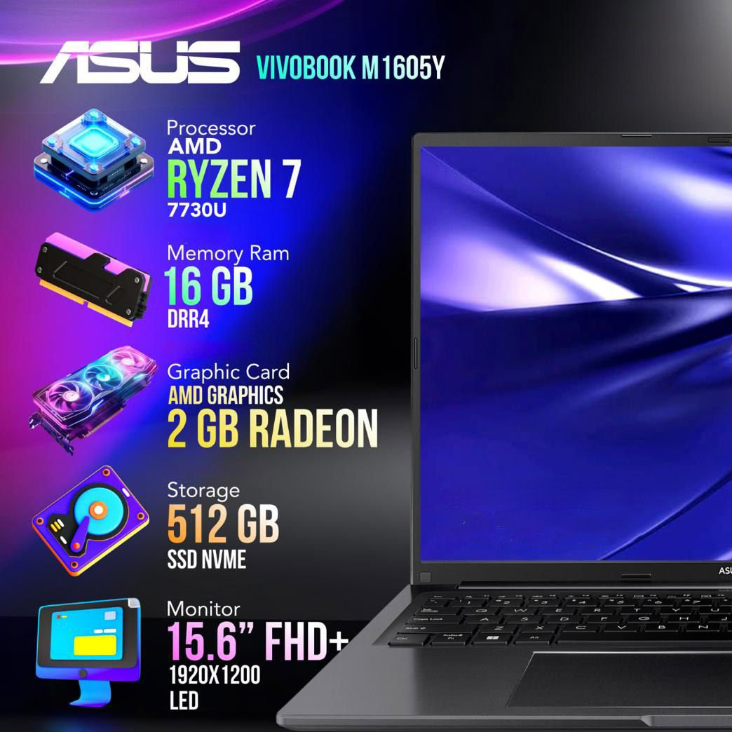 Asus VivoBook Ryzen7 512GB SSD 16GB Ram