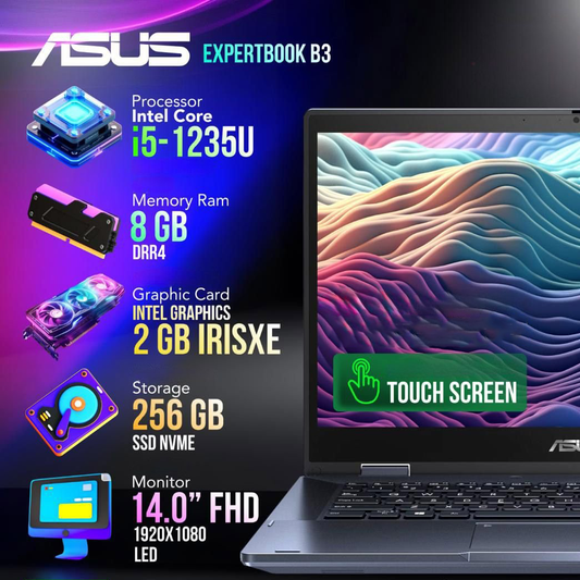 Laptop ASUS Expertbook B3 i5 Gen12 / شاشة تعمل باللمس