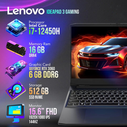 Lenovo IdeaPad Gaming 3 Core i7 12th RTX 3060 + 120Hz