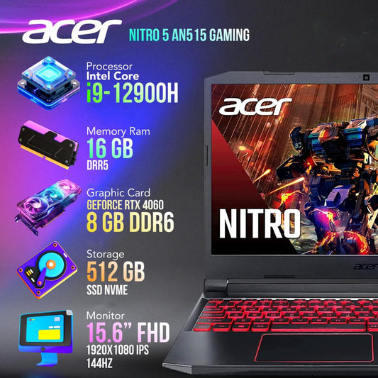 Acer Nitro 5 AN5 15 12G i9/RTX4060 16GB