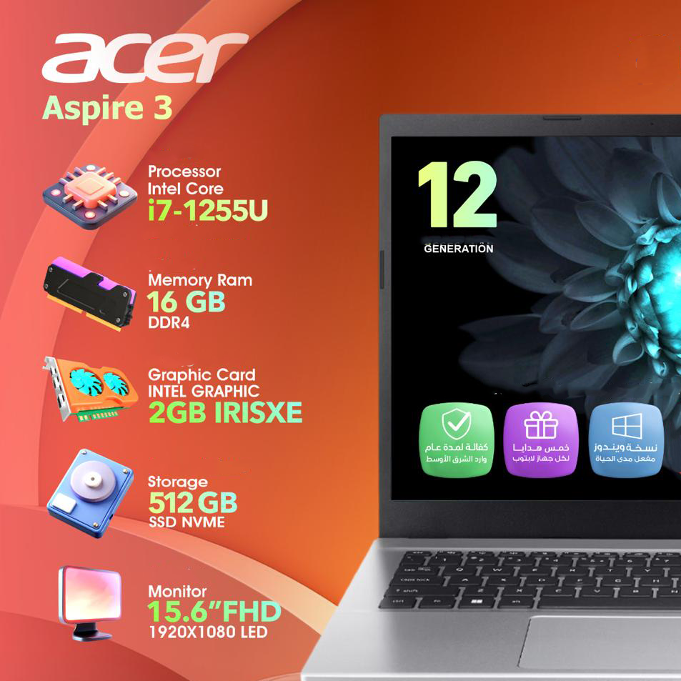 Acer Aspire 3 i7 16GB RAM 512GB SSD