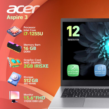 Acer Aspire 3 | i7 12Gen | 16GB RAM | 512GB SSD متجر نصر