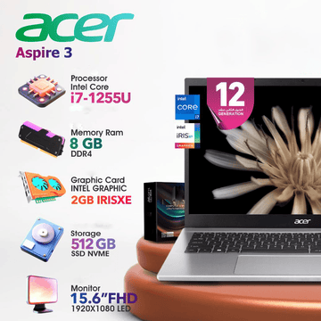 ACER Laptops Acer Aspire 3 | i7 12th Gen | 8GB RAM | 512GB SSD