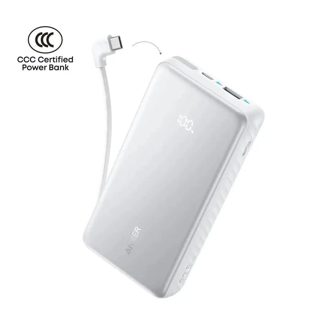 Anker Power Bank | Zolo Power Bank 20,000mAh | 22.5W | Built-In 90° USB-C Cable - متجر نصر