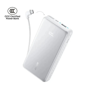 Anker Mobile Phone Accessories 15809 #White Anker Power Bank | Zolo Power Bank 20,000mAh | 22.5W | Built-In 90° USB-C Cable