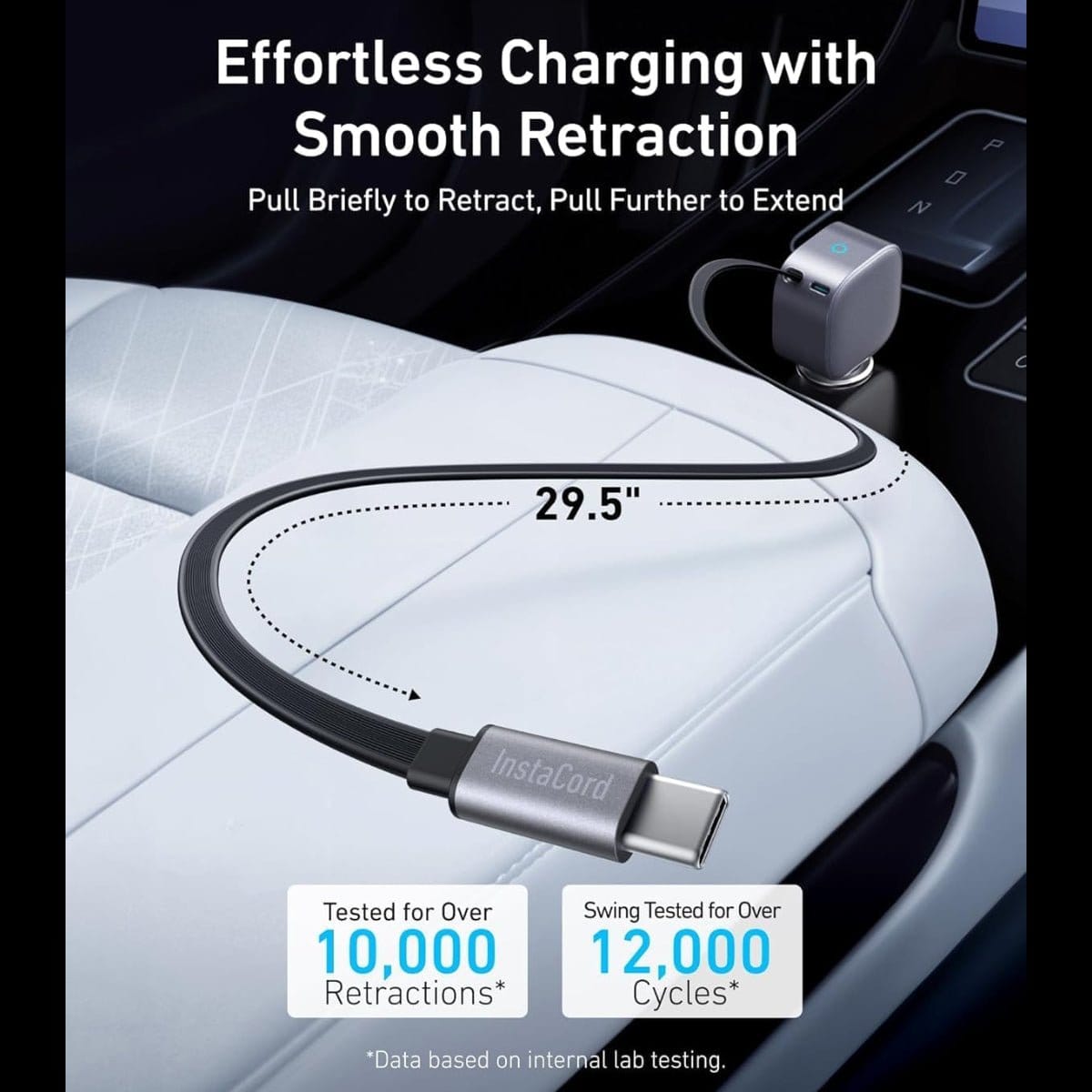 Anker Nano 75W - Fast Car Charger with Retractable Cable - متجر نصر
