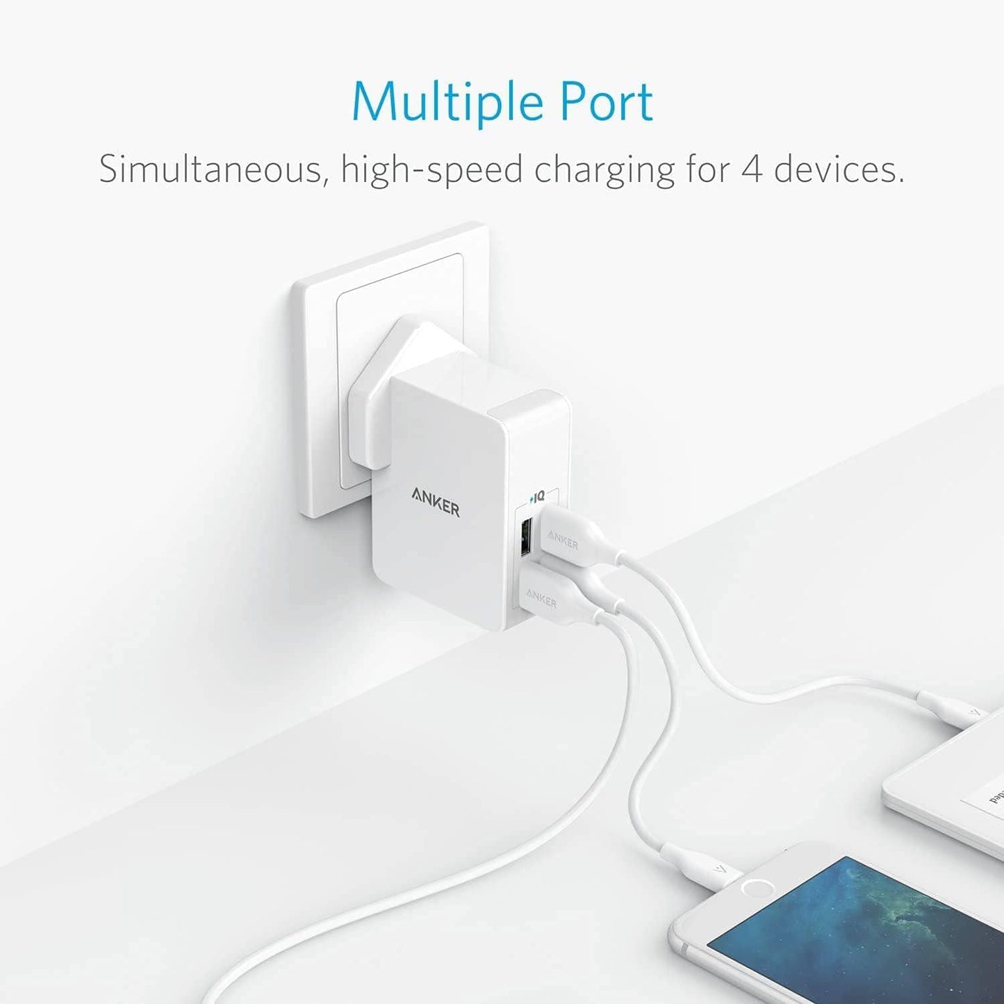 Anker PowerPort 4 Lite Wall Charger - متجر نصر