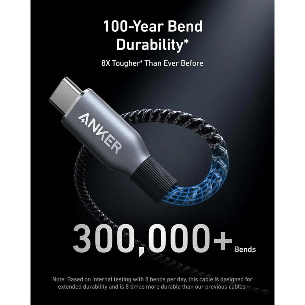 Anker Prime USB-C To USB-C Cable 240W 0.9m Upcycled Braided Cable A88E2011 - متجر نصر
