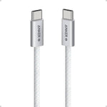Anker Mobile Phone Accessories Anker Zolo 240W USB Type-C to USB Type-C Cable, Braided and Dirt-Free Type C Fast Charging 1m Cable - White