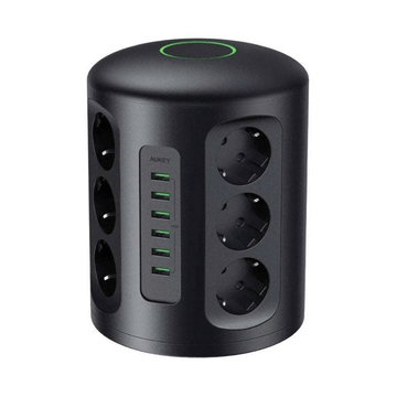 Aukey Accessories AUKEY PowerHub XL 12 AC Outlets + 6 USB Charging Ports Power Strip | Vertical Surge Protector | Smart USB Charging