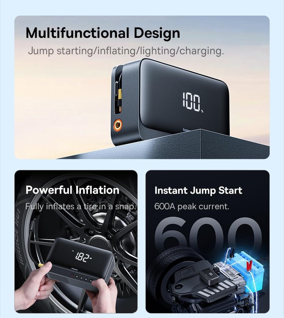 Baseus Super Energy Series 4-in-1 Car Jump Starter 600A - متجر نصر