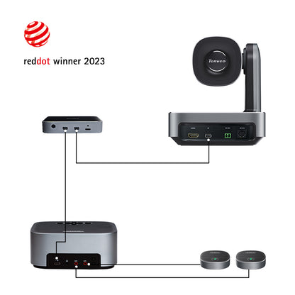 Tenveo VA612-EX Video 4K 12x Optical Zoom PTZ Camera with Bluetooth Speakerphone Office Equipment Conference System