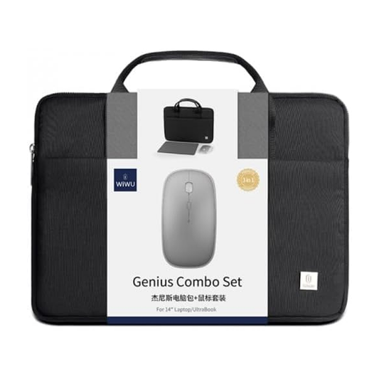 WIWU Genius Combo Set Bag with Mouse and Mouse Pad for Laptop - Black متجر نصر