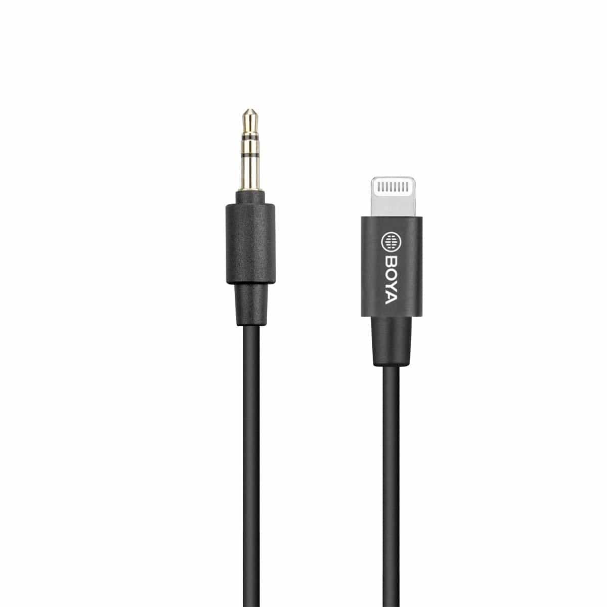 BOYA BY-K1 3.5mm Male to Apple MFi Male Certified Lightning Adapter Cable (20cm) - متجر نصر