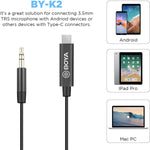 BOYA Audio System BOYA BY-K2 3.5mm TRS Male to Type-C Male Audio Adapter Cable (7.8in)