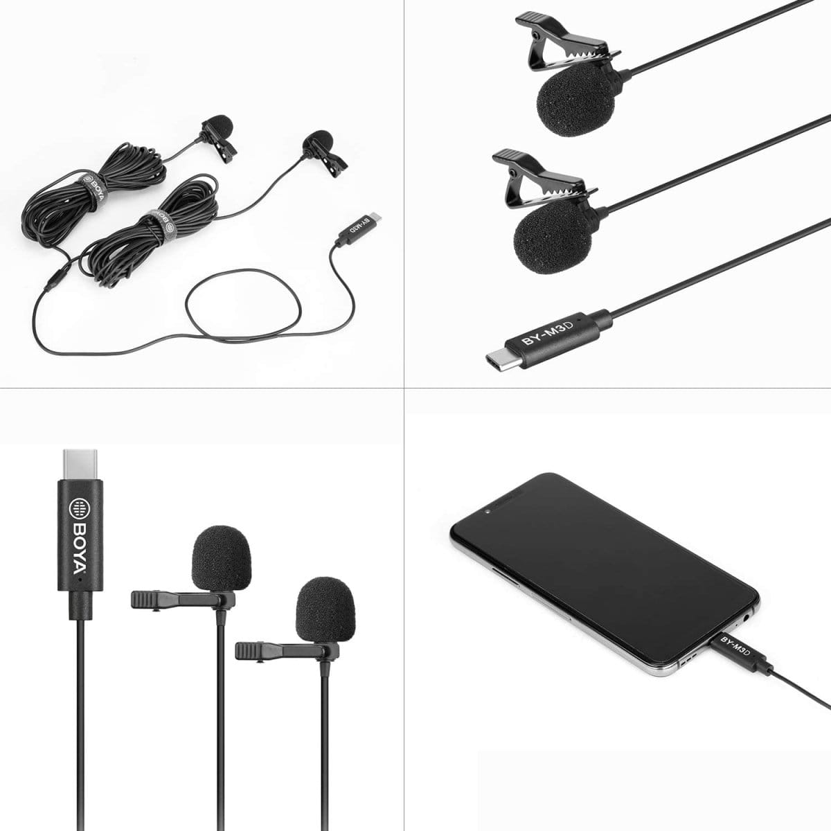 BOYA BY-M3D Dual lapel USB Type-C Microphone - متجر نصر