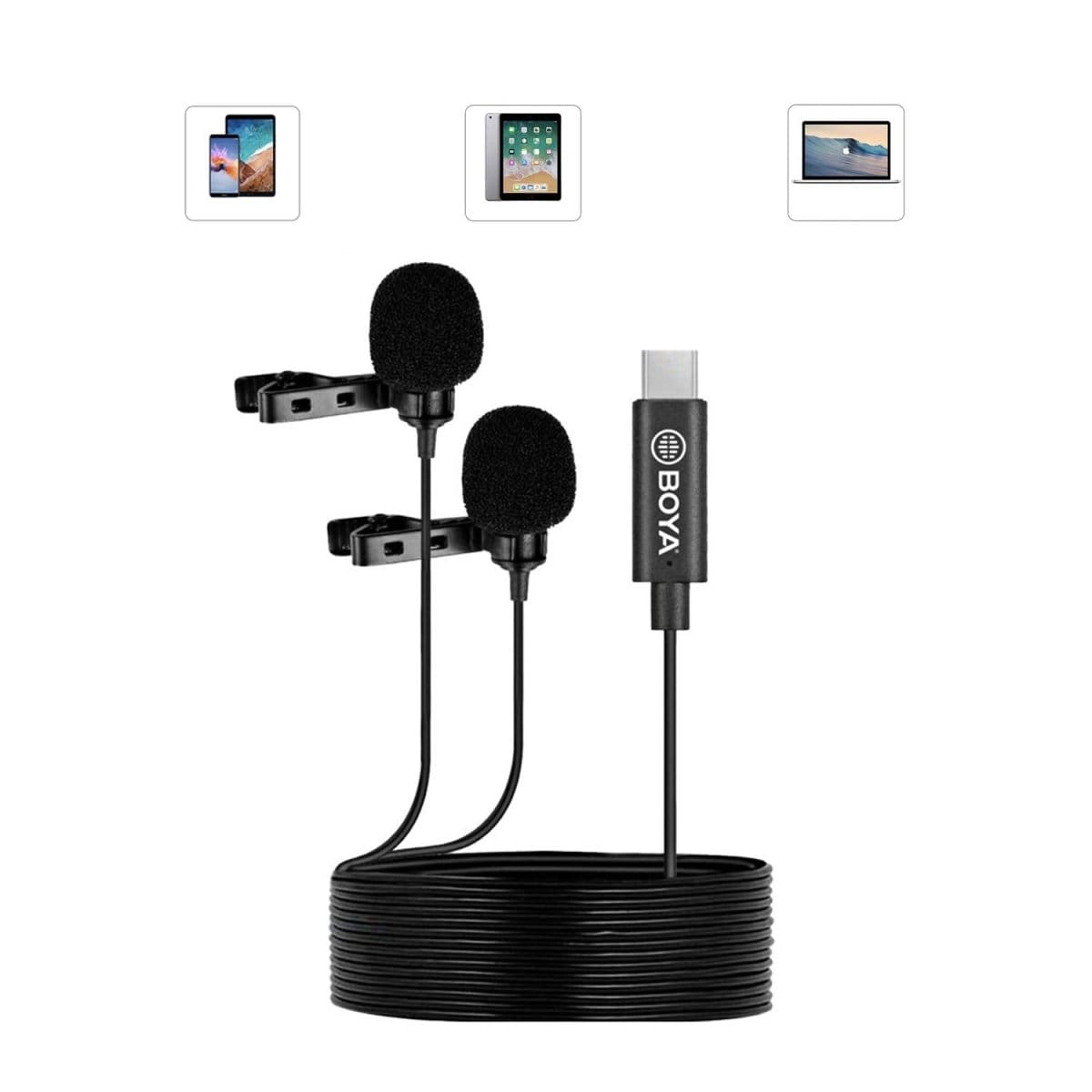 BOYA BY-M3D Dual lapel USB Type-C Microphone - متجر نصر