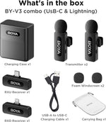 BOYA Audio System BOYA BY-V3 Combo Wireless Microphone for iPhone and Android