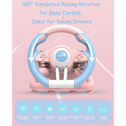 PXN V3 Pro Games Steering Wheel | (Blue & Pink - Cyan & Yellow) متجر نصر