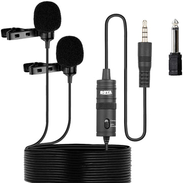 BOYA BY-M1DM Dual Omni-directional Lavalier Microphone متجر نصر