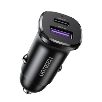 UGREEN Car Charger USB-C USB-A 30W - Black / 25845 متجر نصر