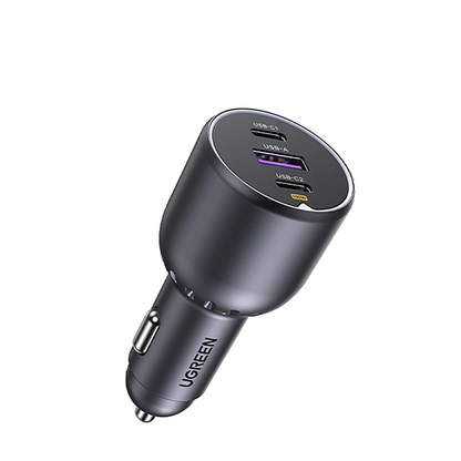 UGREEN 130W Dual Type-C & 1x USB Ports Metal Car Charger / - 35025 متجر نصر