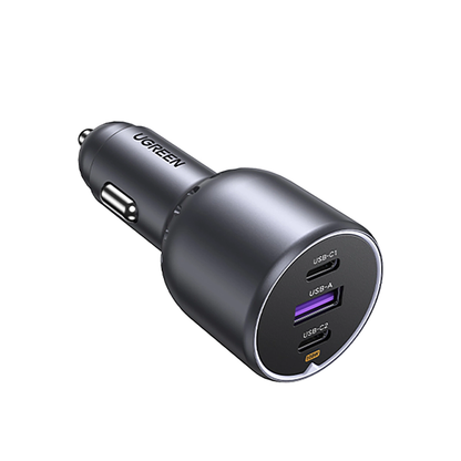 UGREEN 130W Dual Type-C & 1x USB Ports Metal Car Charger / - 35025 متجر نصر