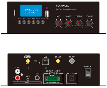 CMX Audio System CMX D-250W Digital Stereo Amplifier | 2 × 50W Wi-Fi Bluetooth Amplifier