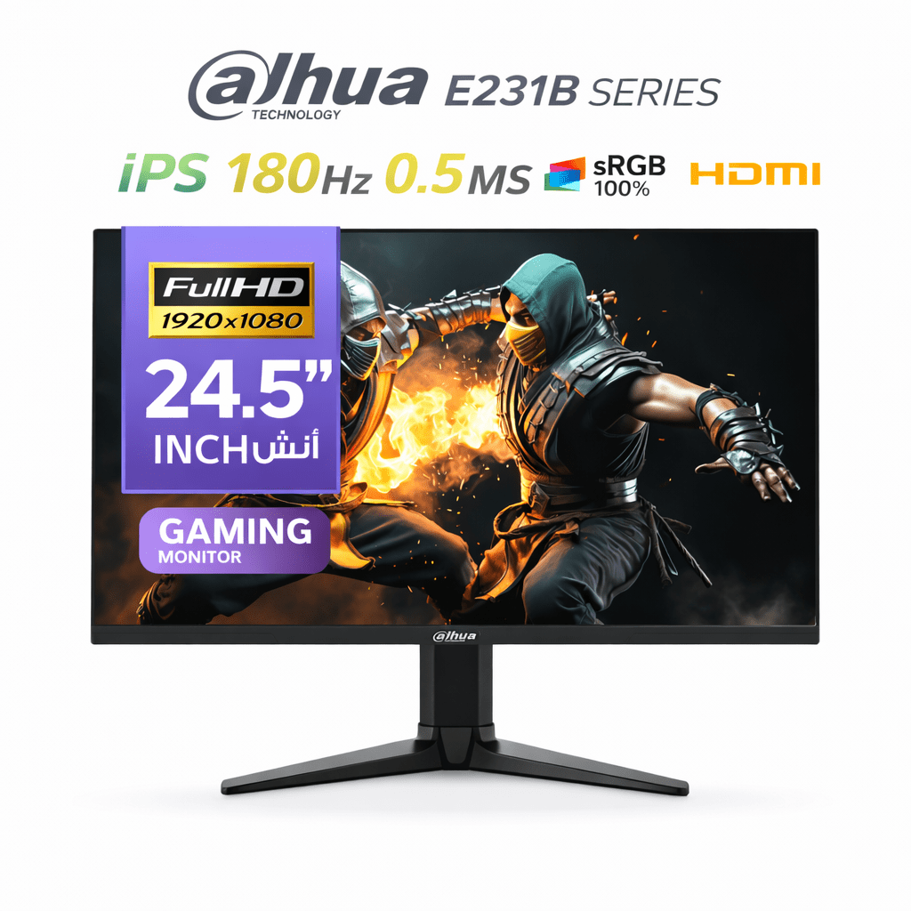 Dahua 24.5" IPS Gaming Monitor 180Hz 0.5ms | Full HD | sRGB 100% | E231B Series - متجر نصر