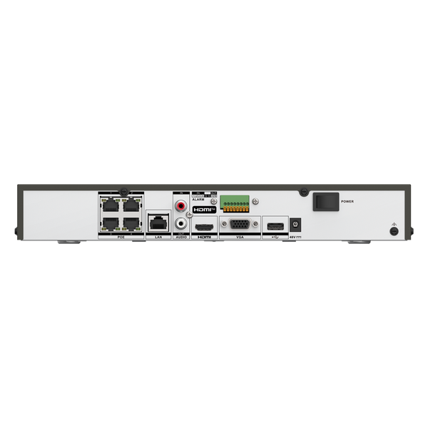 مسجّل فيديو شبكي (NVR) بـ 4 قنوات مع 4 منافذ PoE وبحث AcuSeek بدقة 4K، فتحة قرص واحدة | Hikvision DS-7604NXI-K1/4P/VPro