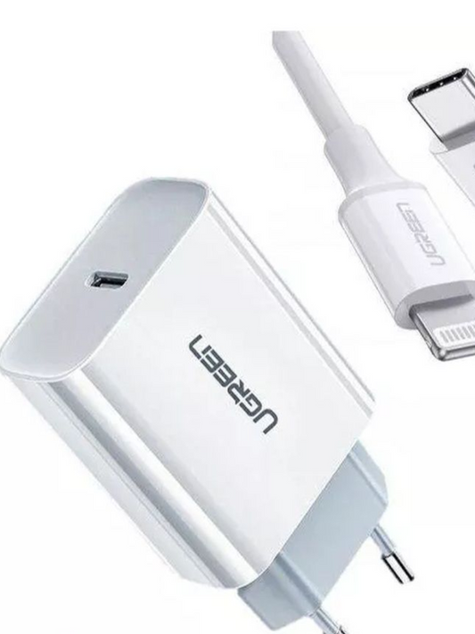 UGREEN 20W PD Fast Charger with 1M  USB-C to Lightning Cable (White) /50698