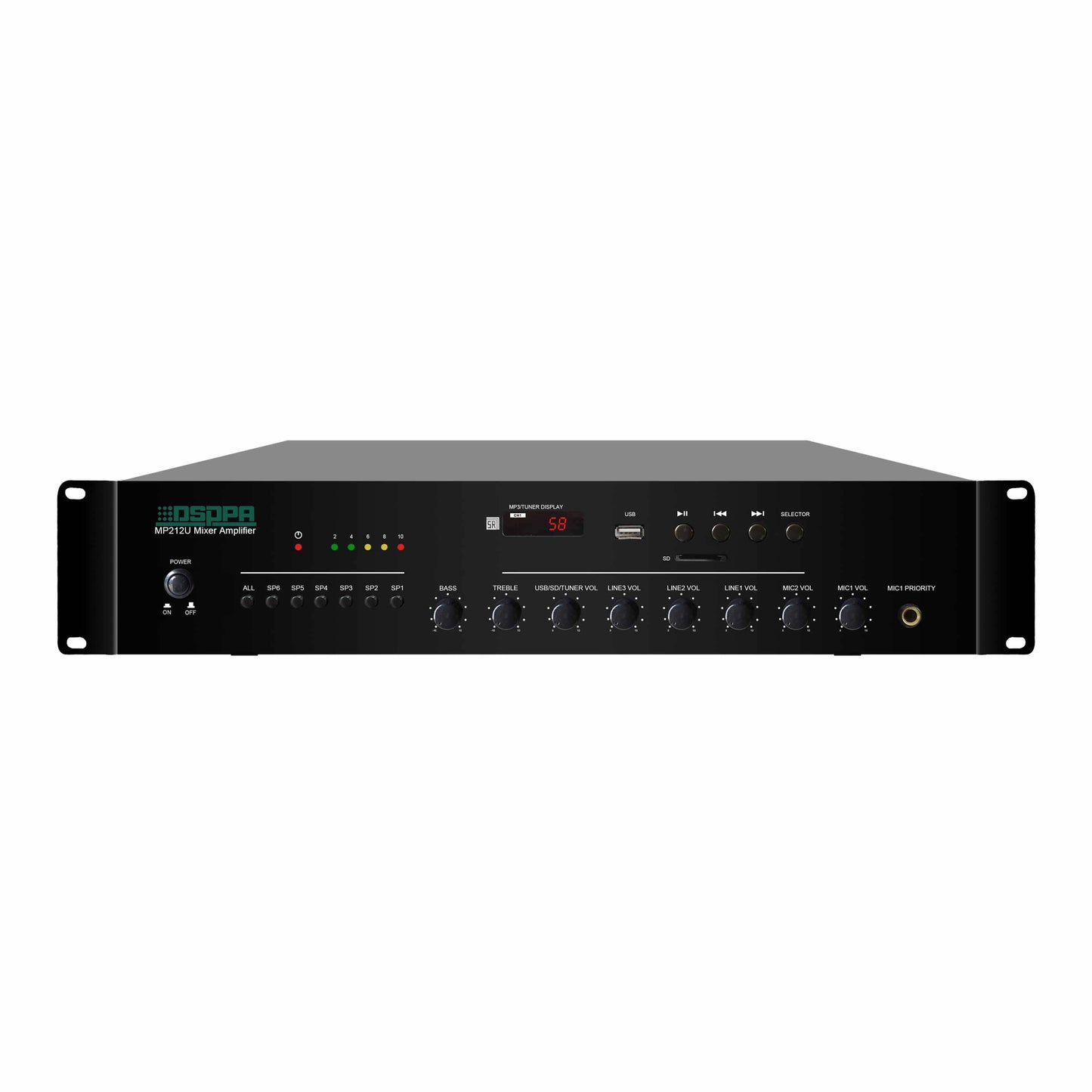 DSPPA 120W 6 مناطق USB/SD/FM Mixer /MP212U - متجر نصر