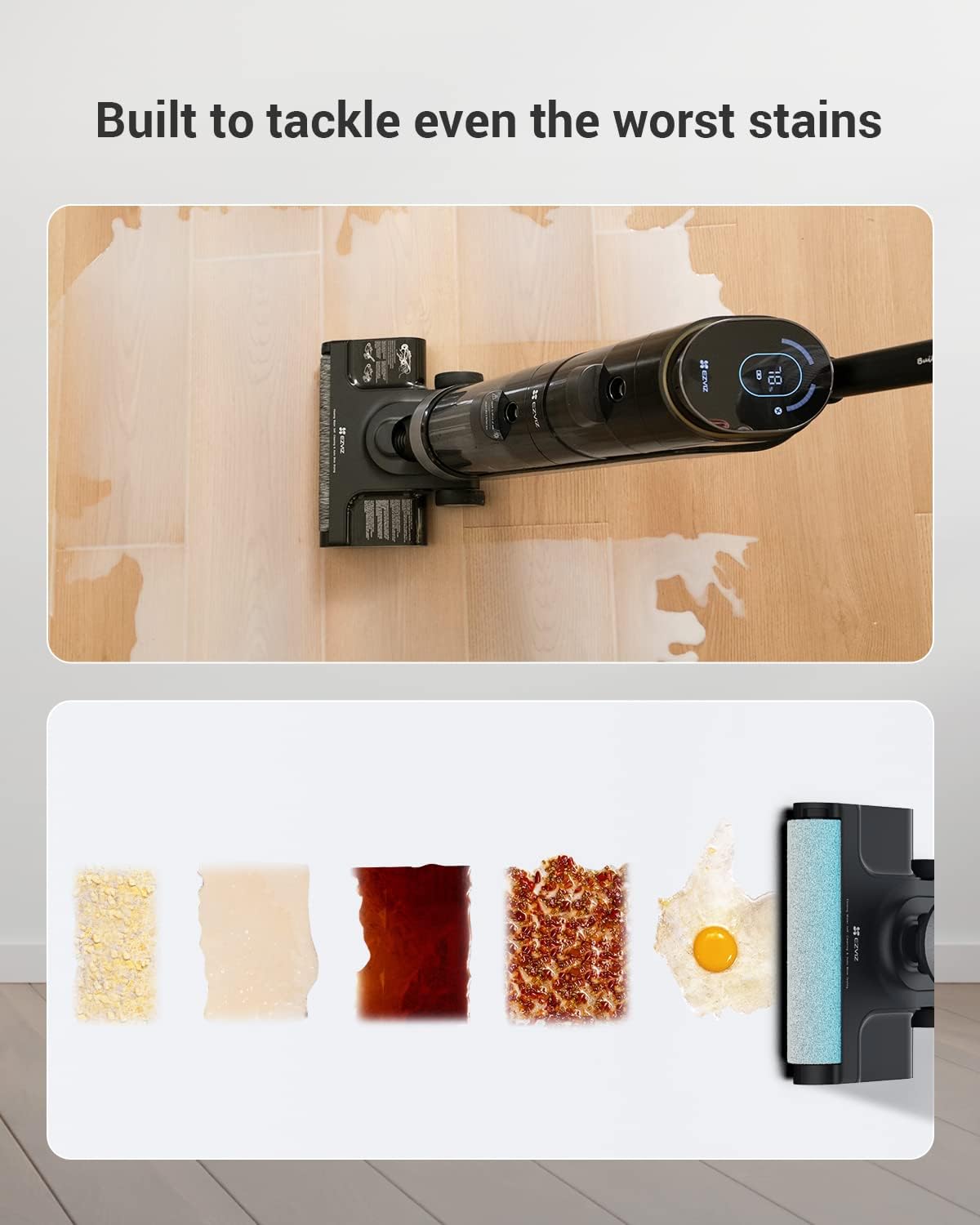EZVIZ Cordless Wet-Dry Stick Vacuum Cleaner, Sweep & Mop, Self-Cleaning / RH1 - متجر نصر