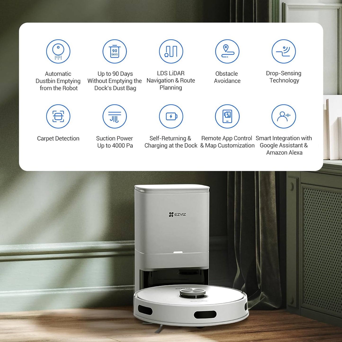 EZVIZ RE4 Plus Robot Vacuum Self Emptying - متجر نصر