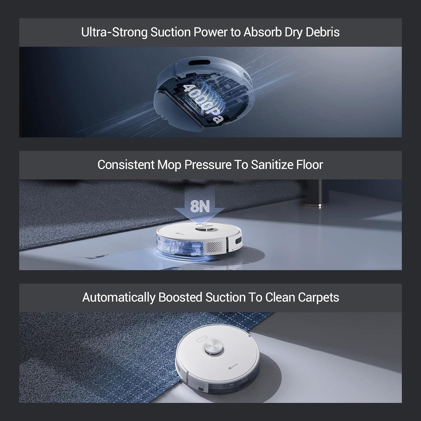 EZVIZ RE4 Plus Robot Vacuum Self Emptying - متجر نصر