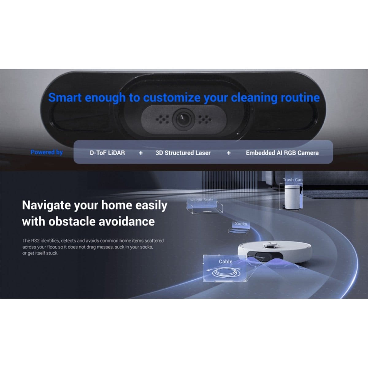 EZVIZ RS2 Robot Vacuum & Mop Combo -H - متجر نصر