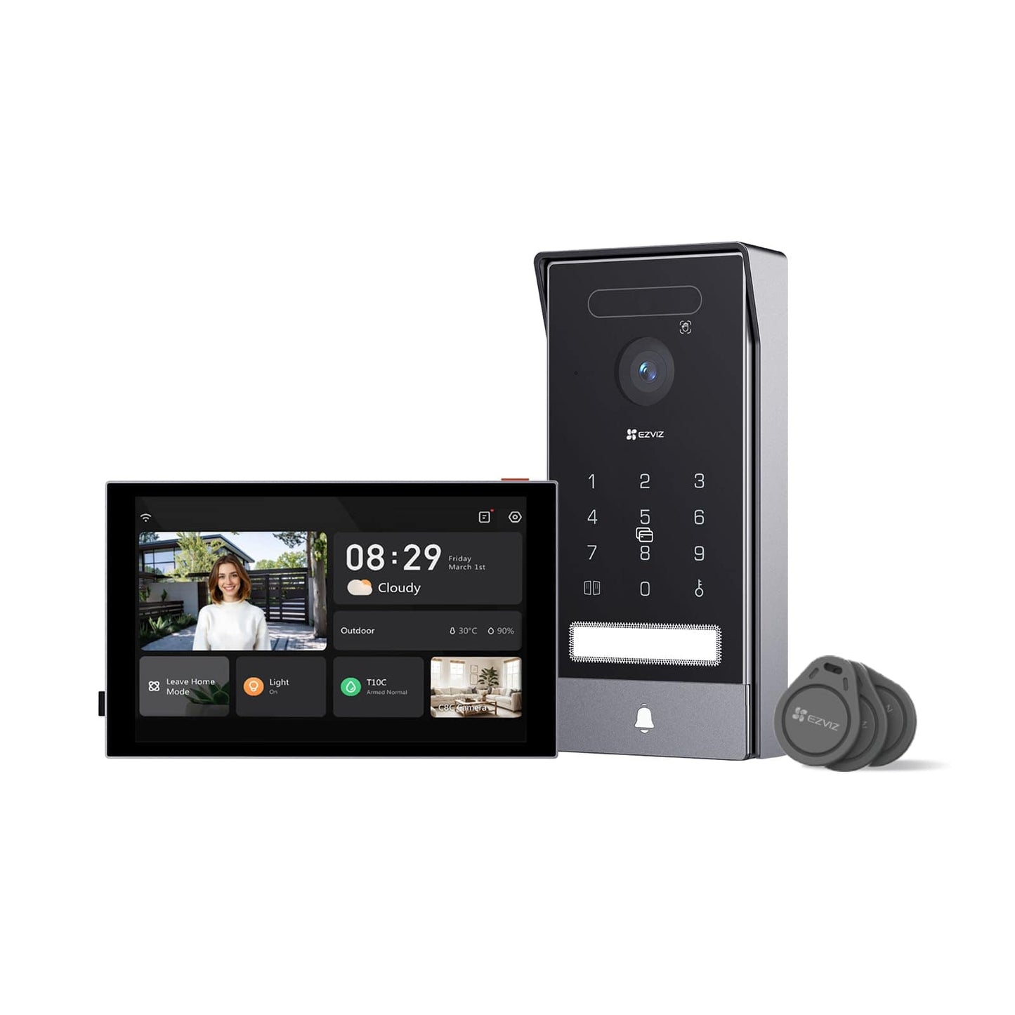 جهاز الاتصال الداخلي EZVIZ 4K المزود بتقنية التعرّف على وريد الكف | HP7 Pro - متجر نصر