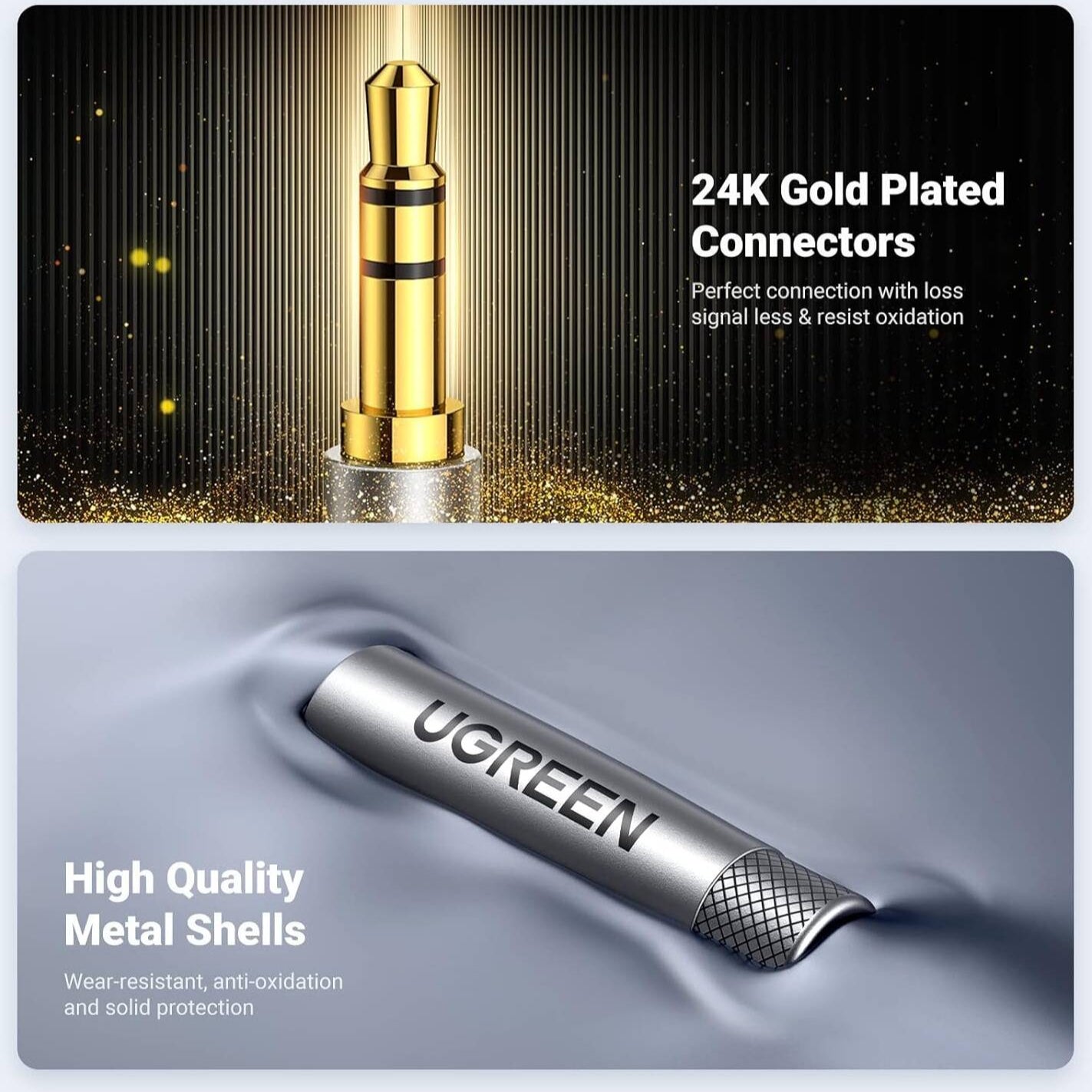 UGREEN,3.5mm Male To Male Auxiliary Audio Cable / AV150 متجر نصر