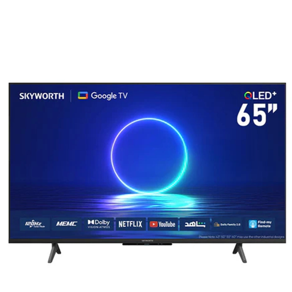 Skyworth 65Q6800H 65 Inch QLED 4K UHD Smart TV | Google TV | 120Hz | HDR10+ | Voice Control | Wi-Fi | Bluetooth متجر نصر
