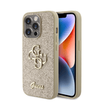 GUESS Mobile Phone Accessories Gold Guess PU Fixed Glitter 4G Metal Logo Case | iphone 16 Pro Max | Multi Color