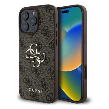 GUESS Mobile Phone Accessories GUESS MagSafe 4G PU Leather Case for iPhone 16 Pro Max - Brown