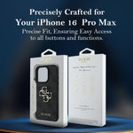 GUESS Mobile Phone Accessories GUESS MagSafe 4G PU Leather Case iPhone 16 Pro Max - Black