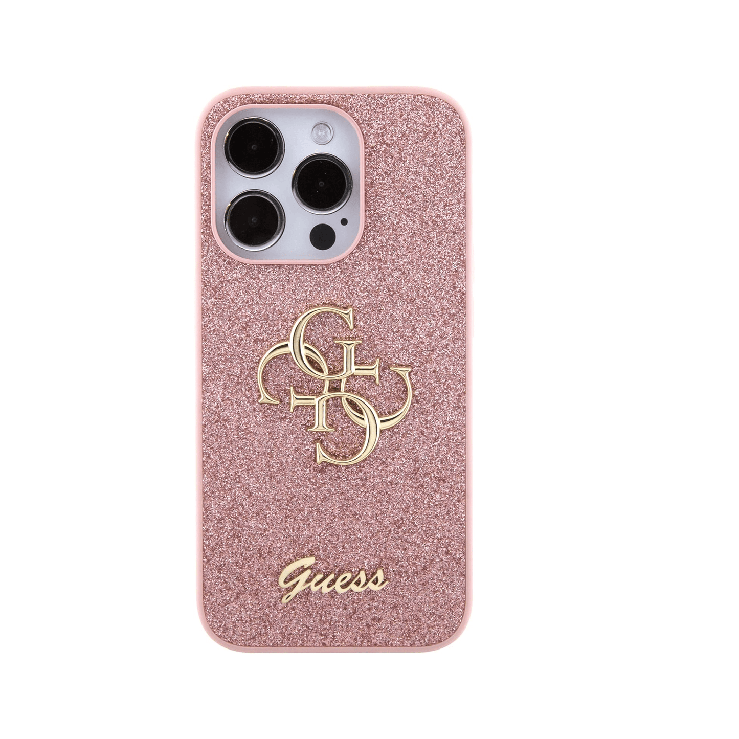 جراب Guess PU Fixed Glitter 4G بشعار معدني | ايفون 16 برو ماكس | متعدد الألوان - متجر نصر
