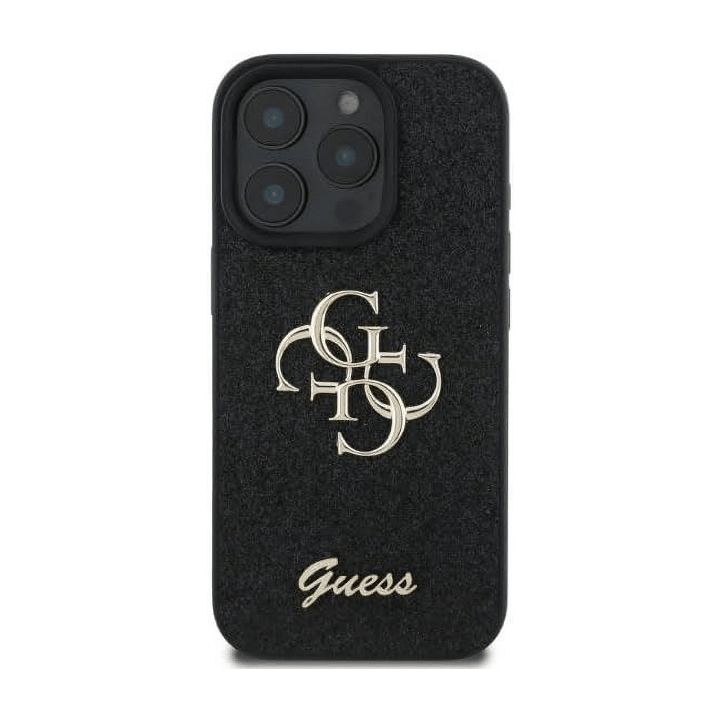 جراب Guess PU Fixed Glitter 4G بشعار معدني | ايفون 16 برو ماكس | متعدد الألوان - متجر نصر