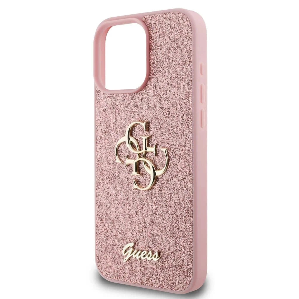 جراب Guess PU Fixed Glitter 4G بشعار معدني | ايفون 16 برو ماكس | متعدد الألوان - متجر نصر