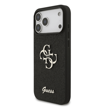 GUESS Mobile Phone Accessories IPHONE 17 - Black GUESS Glitter PU Case with Big 4G Metal Logo | IPHONE 17 Sereis | Multi Color
