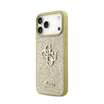 GUESS Mobile Phone Accessories IPHONE 17 - Gold GUESS Glitter PU Case with Big 4G Metal Logo | IPHONE 17 Sereis | Multi Color
