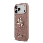 GUESS Mobile Phone Accessories IPHONE 17 - Pink GUESS Glitter PU Case with Big 4G Metal Logo | IPHONE 17 Sereis | Multi Color