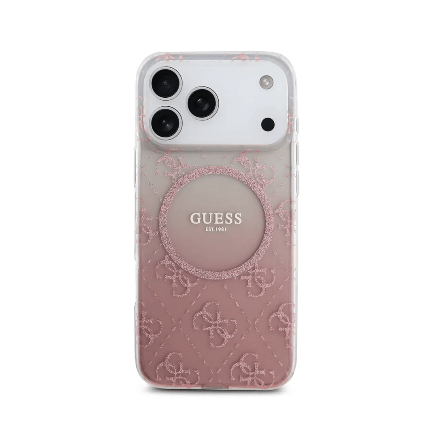 GUESS MagSafe Gradient Case with 4G Glitter Logo Pink | IPHONE 17 Series - متجر نصر