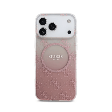 GUESS Mobile Phone Accessories IPHONE 17 PRO GUESS MagSafe Gradient Case with 4G Glitter Logo Pink | IPHONE 17 Series